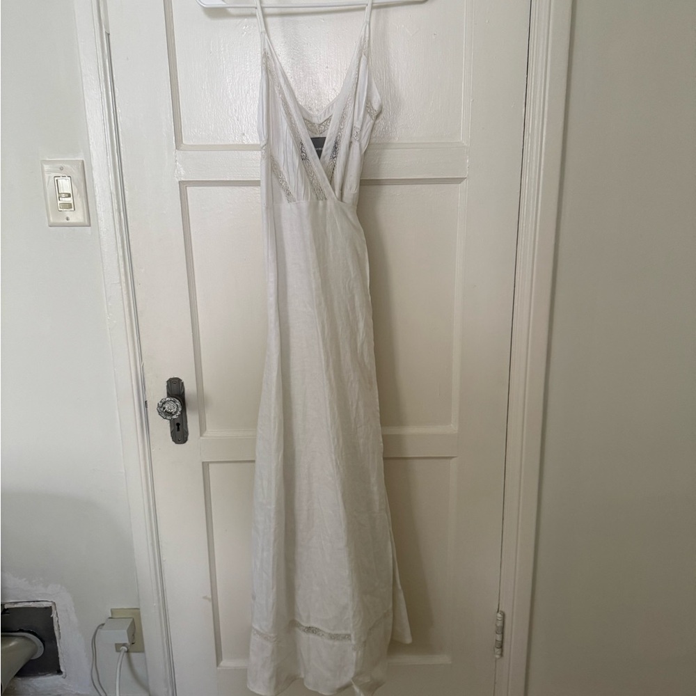 Reformation White Spaghetti Strap Maxi Wrap Dress